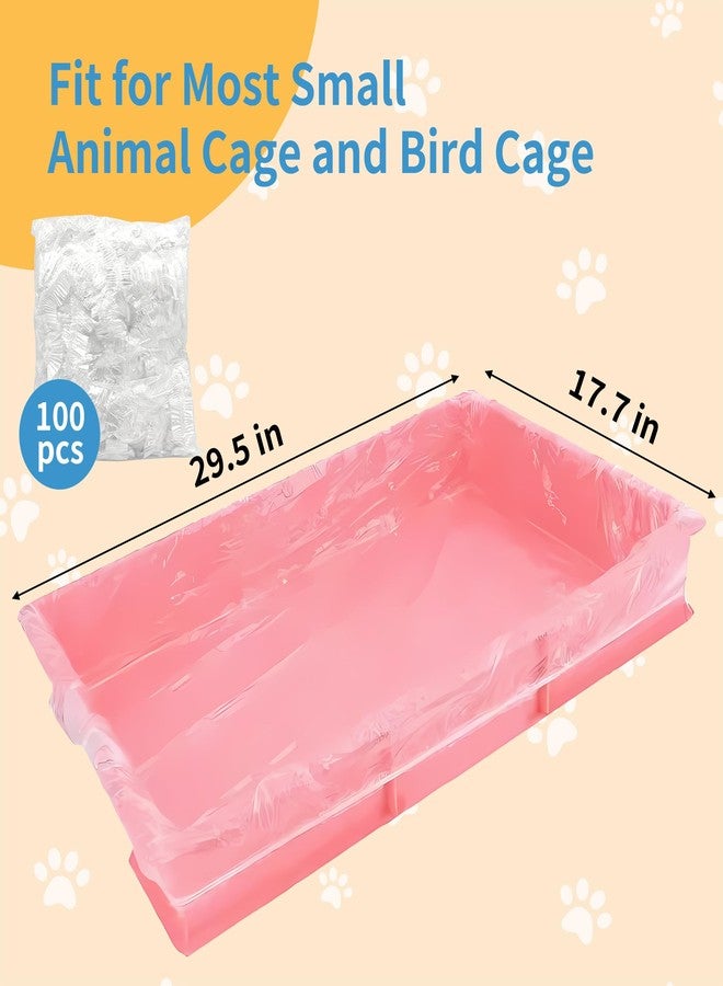 brougetme Disposable Cage Liner Bags (100-Pack) - 26'' X 18'' Clear Plastic Rabbit Cage Liners, Leak-Proof Toilet Film for Bunny, Guinea Pig, Hamster, Hedgehog & Small Animals - Universal Crate Tray Covers for - Image 3